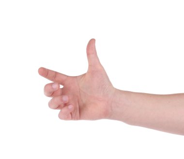 bir şey tutan erkek eli.