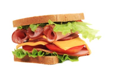 domuz eti ve sebze ile sandviç.