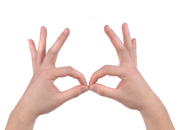 MAle hands in form of binocular. — Stock Photo, Image