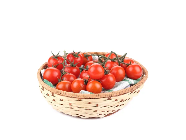 Fresh red tomatoes in a basket. — Stock Photo, Image