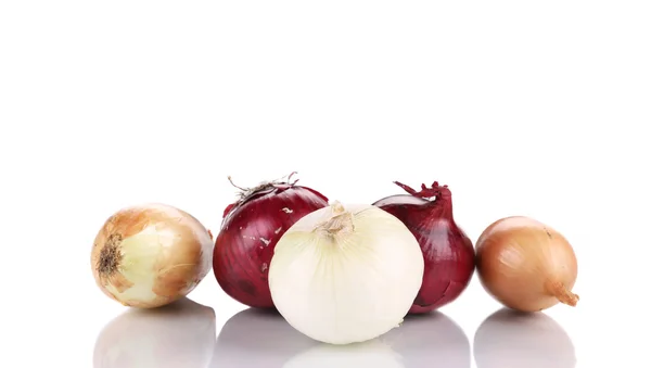 Three different kinds of onions. — Stock Photo, Image