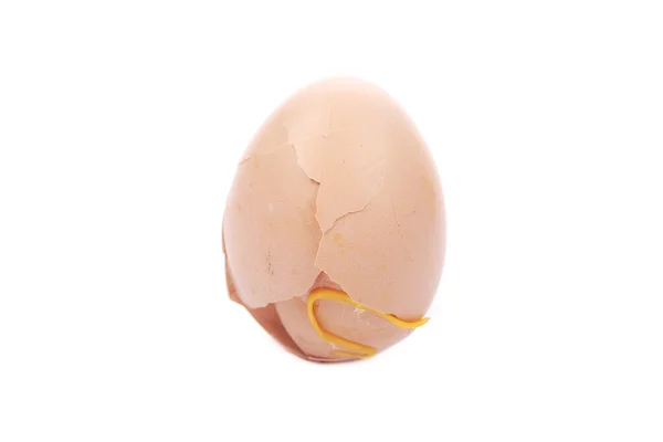 Brown egg on white background. — Stock Photo, Image