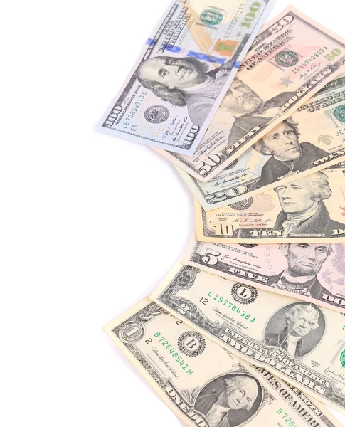 Close up of different dollar bills. — Stock Photo, Image