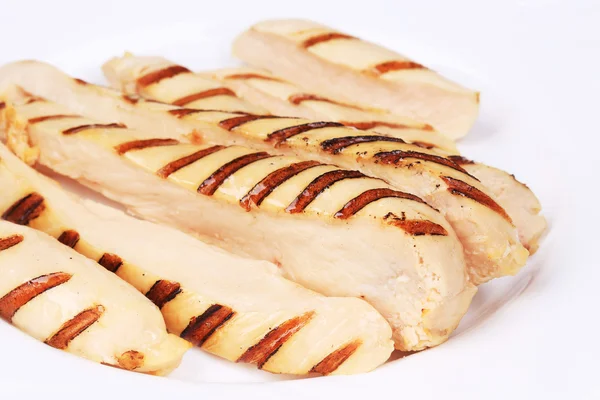 Slices of grilled chicken breast.