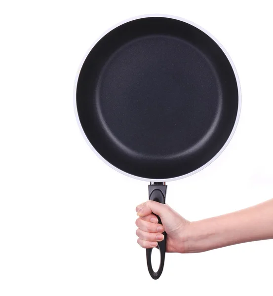 Hand holding a frying pan. — Stock Photo, Image