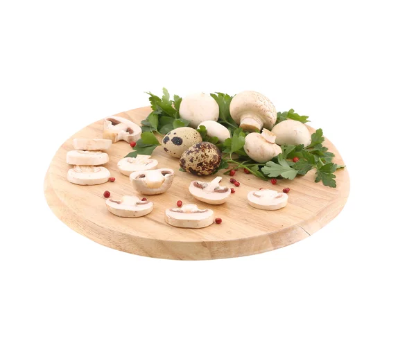 Nakrájené houby na talíři. — Stock fotografie
