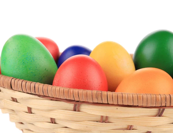 Easter eggs in a basket. — Stock Photo, Image