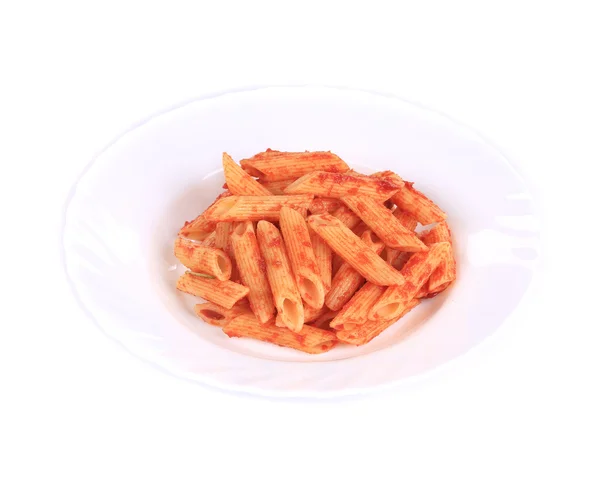 Pasta penne rigate met tomatensaus. — Stockfoto