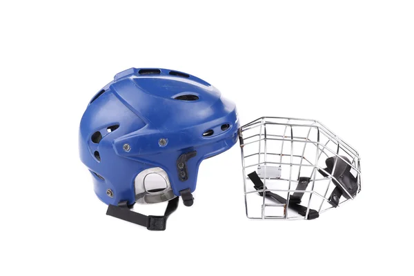 Blue hockey goalie mask. — Stock Photo, Image