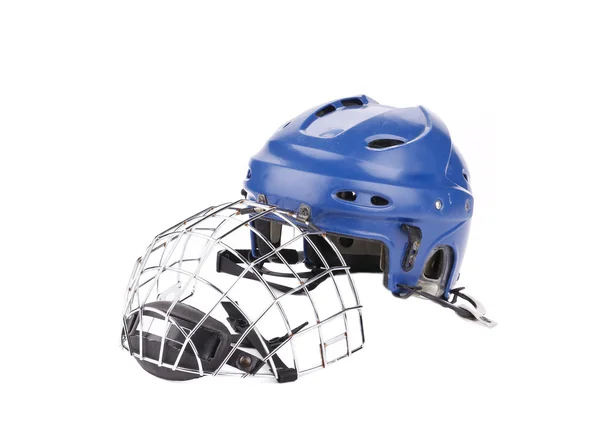 Blue hockey goalie mask. — Stock Photo, Image