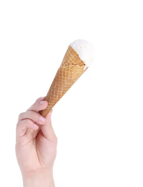 Hand holds ice-cream. — Stock Photo, Image