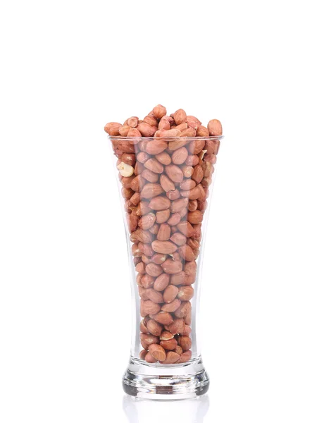 Glas voll mit Erdnüssen. — Stockfoto