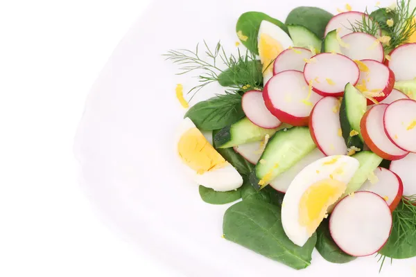 Close up of radish salad with eggs. — Stock Photo, Image