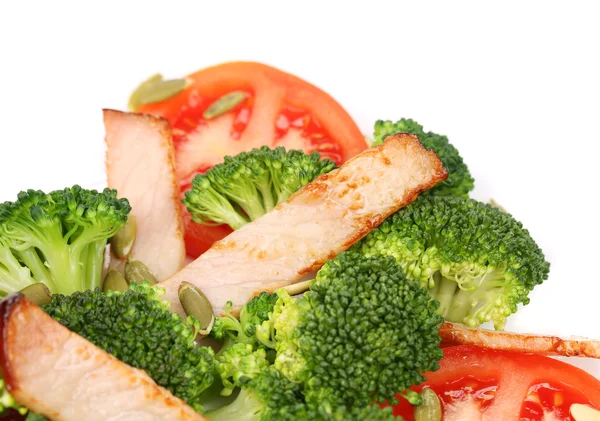 Broccoli salad with smoked ham and parmesan. — Stock Photo, Image