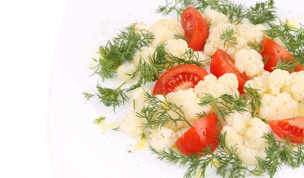 菜花沙拉配番茄和莳萝. — 图库照片