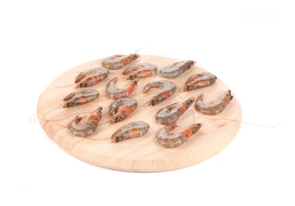 Fresh tiger shrimps on platter. — Stock Photo, Image