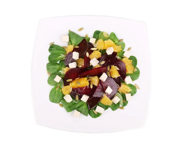 Beet salad with feta cheese and orange. — Stock Photo, Image