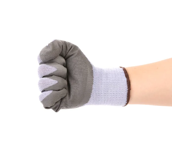 Worker hand glove clenching fist. — Stock Photo, Image