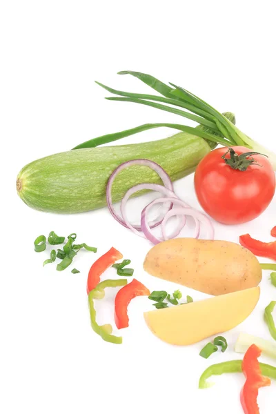 Composición de verduras sobre blanco . —  Fotos de Stock