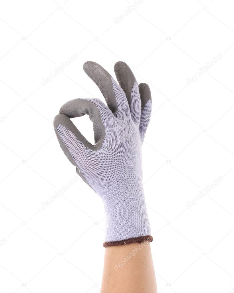 Rubber protective glove shows sign ok.