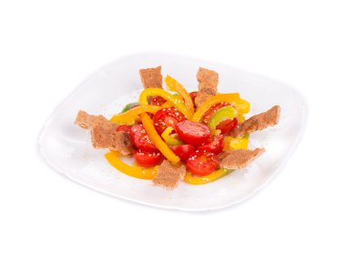 Fitness domates ve biber salatası.