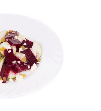 pancar salatası armut ve beyaz peynir ile.