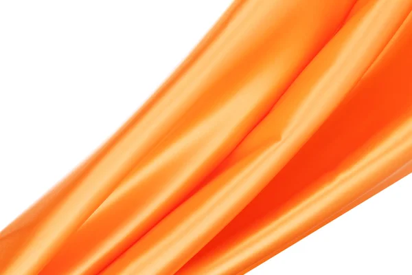 Glanzende zijde oranje gordijnen. — Stockfoto
