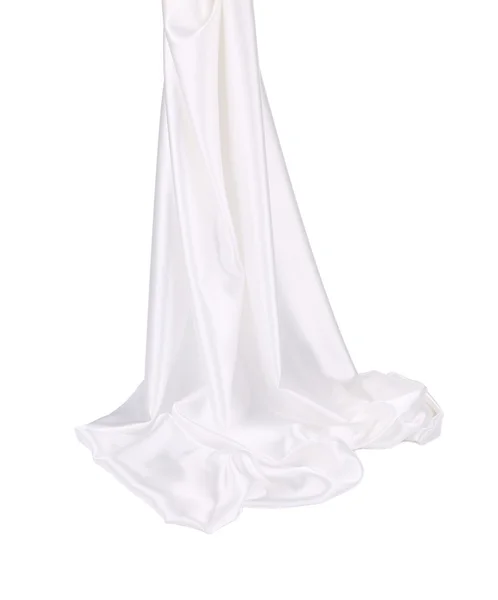 Lucido drappeggio di seta bianca . — Foto Stock