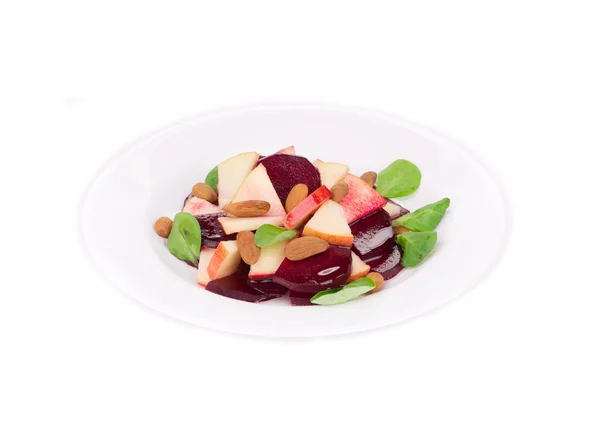 Rübensalat mit Spinat und gehacktem Apfel. — Stockfoto