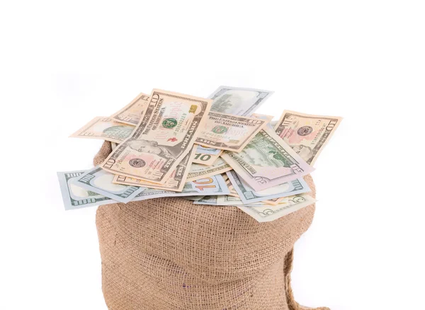Sack full of money. — Stock Photo, Image