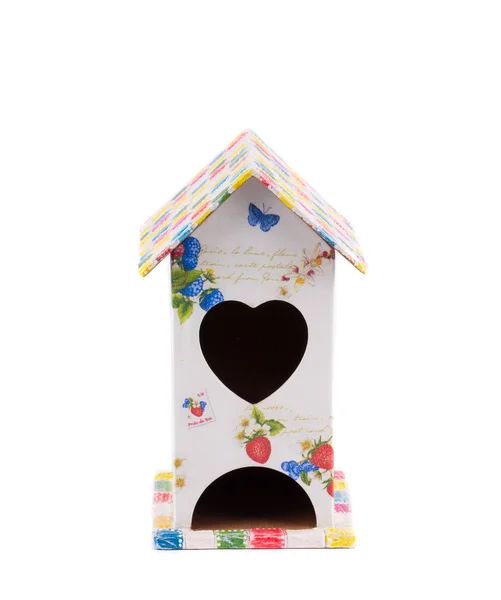 Belle maison d'oiseaux avec coeur . — Photo