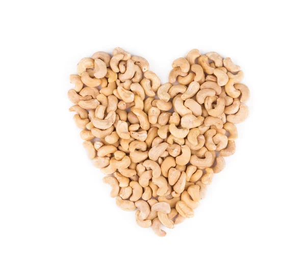 Heart shape from cashew. — Stock Photo, Image