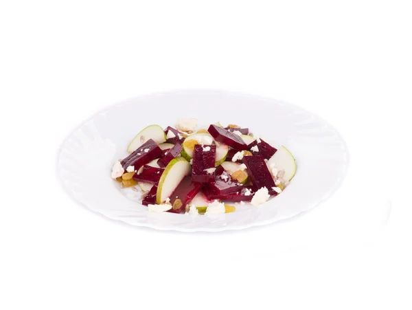 Beet salad with pear and feta cheese. — Stock Photo, Image