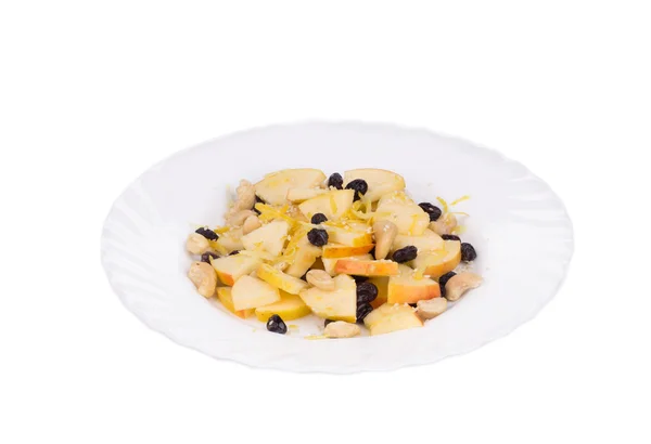 Fitness-Salat mit schwarzen Rosinen und Cashew. — Stockfoto