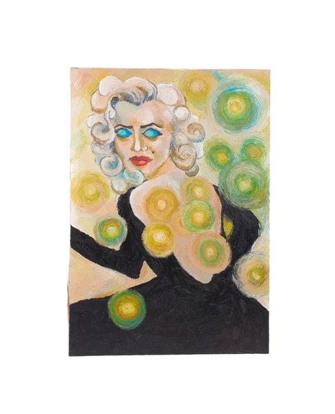 Blonde vrouw schilderij. — Stockfoto