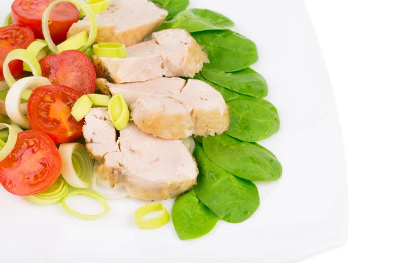 Vlees salade met groenten. — Stockfoto