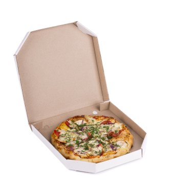 lezzetli pizza kutusu.