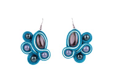 auqamarine el yapımı küpe.