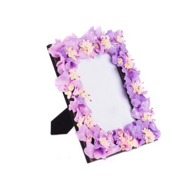 Yapay çiçek ile çerçeve.