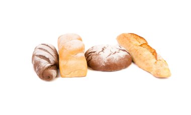 kahverengi ve beyaz ekmek.