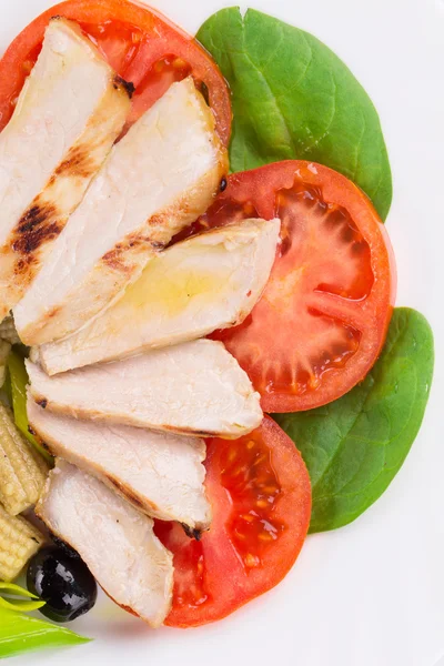 Meat salad with vegetables. — Stock Photo, Image