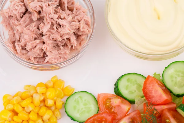 Salad with tuna and mayonnaise. — Stock Photo, Image
