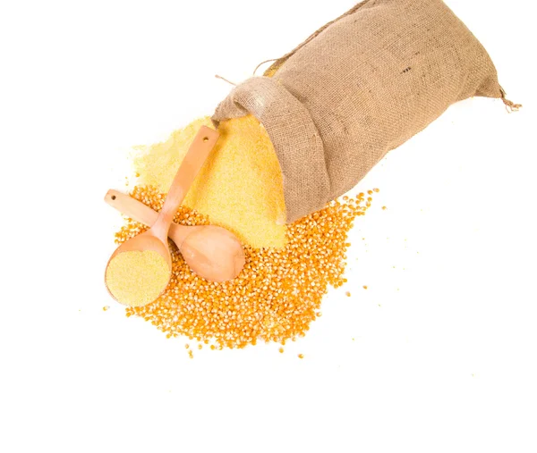 Sack full of cornmeal. — Stock Photo, Image