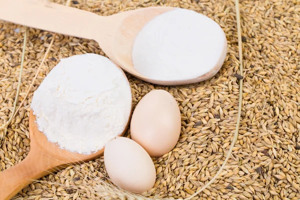 Two spoon full of flour. — Stock Photo, Image