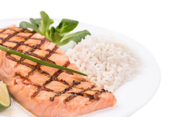 Salmon filler with risotto. — Stock Photo, Image