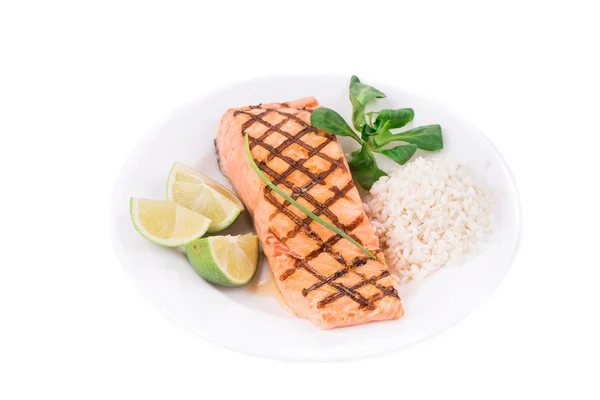 Salmon with risotto. — Stock Photo, Image