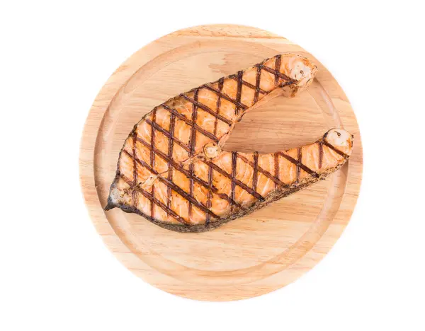 Grilled salmon steak — Stock Photo, Image