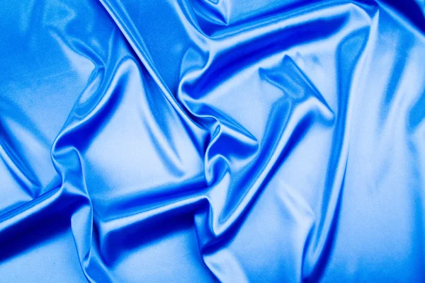 Kiiltävä sininen silkki . — kuvapankkivalokuva