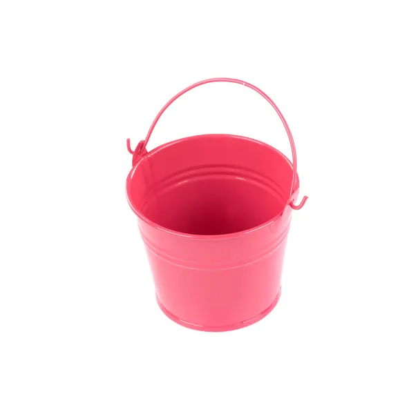 Růžový plechový kbelík. — Stock fotografie