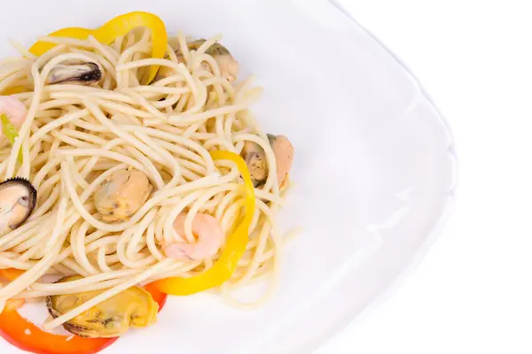 Pasta with seafood. — Stock Photo, Image